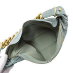 Chanel Quilted Shoulder Bag Leather Green Gold Chain — view 5