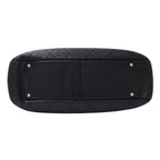 Chanel Quilted Tote Caviar Leather Black Silver Chain Large — view 3