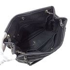 Chanel Quilted Tote Caviar Leather Black Silver Chain Large — view 5