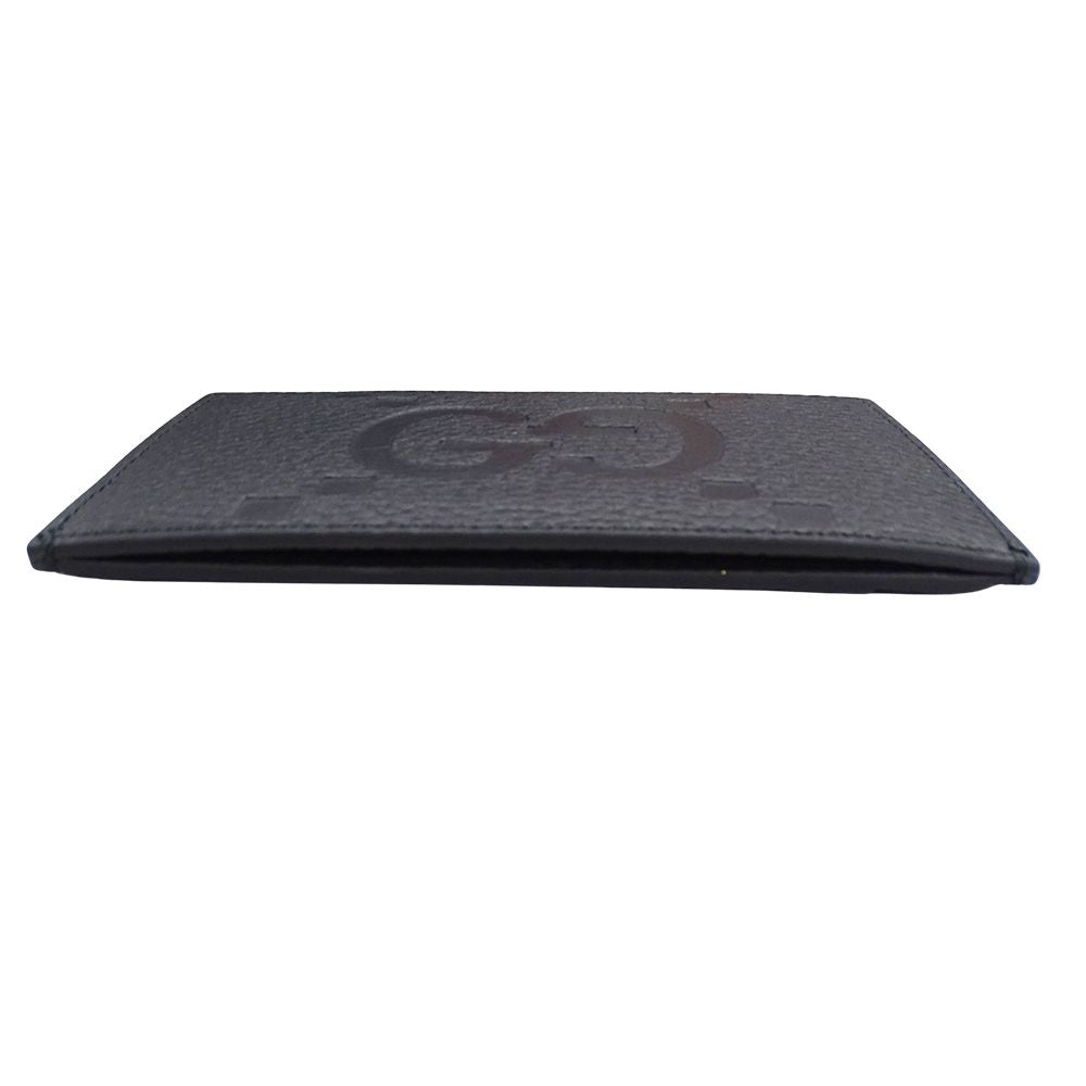 Gucci Card Case Jumbo GG Maxi Leather Black Compact — view 3