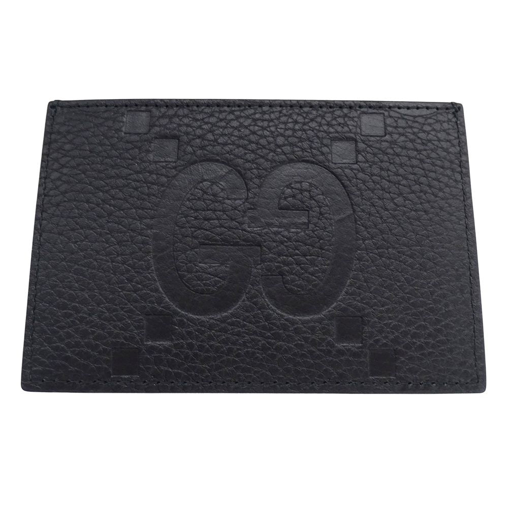 Gucci Card Case Jumbo GG Maxi Leather Black Compact