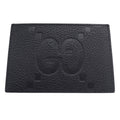 Gucci Card Case Jumbo GG Maxi Leather Black Compact