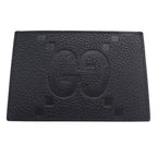 Gucci Card Case Jumbo GG Maxi Leather Black Compact