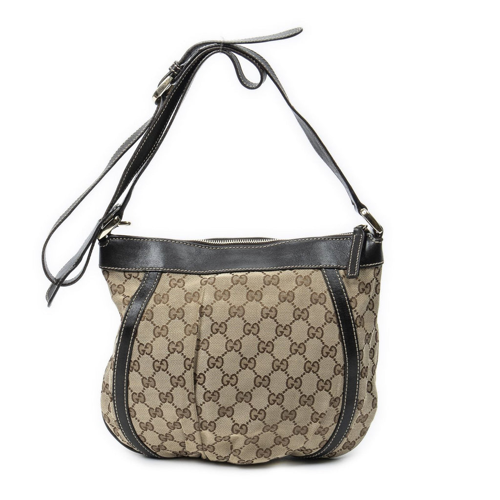 Gucci Abbey Shoulder Bag Beige Dark Brown GG Canvas — view 5