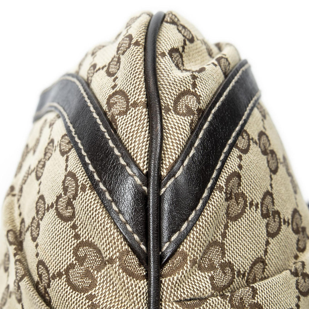 Gucci Abbey Shoulder Bag Beige Dark Brown GG Canvas — view 7
