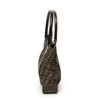 Fendi Radio Pun Tote Brown Zucca Canvas — view 4