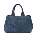 Prada Canapa Tote Blue Denim Canvas