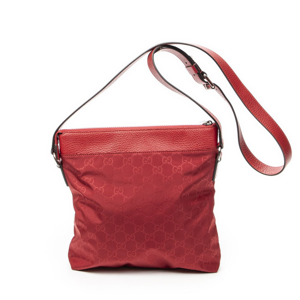 Gucci Square Zip Crossbody Red GG Nylon Canvas — view 5