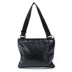 Gucci Large Square Zip Messenger Black Guccissima Imprint Canvas — view 5