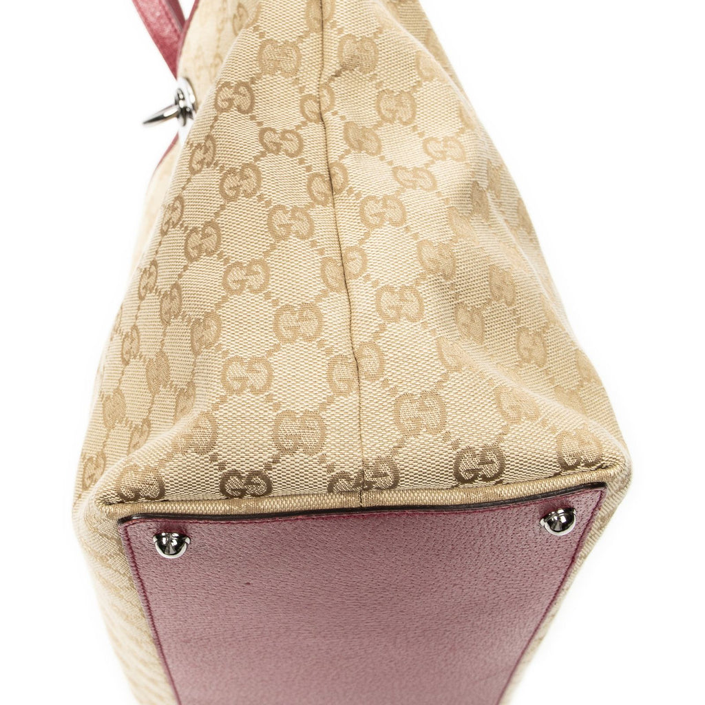 Gucci Large Eclipse Tote Beige Fuchsia GG Canvas — view 8