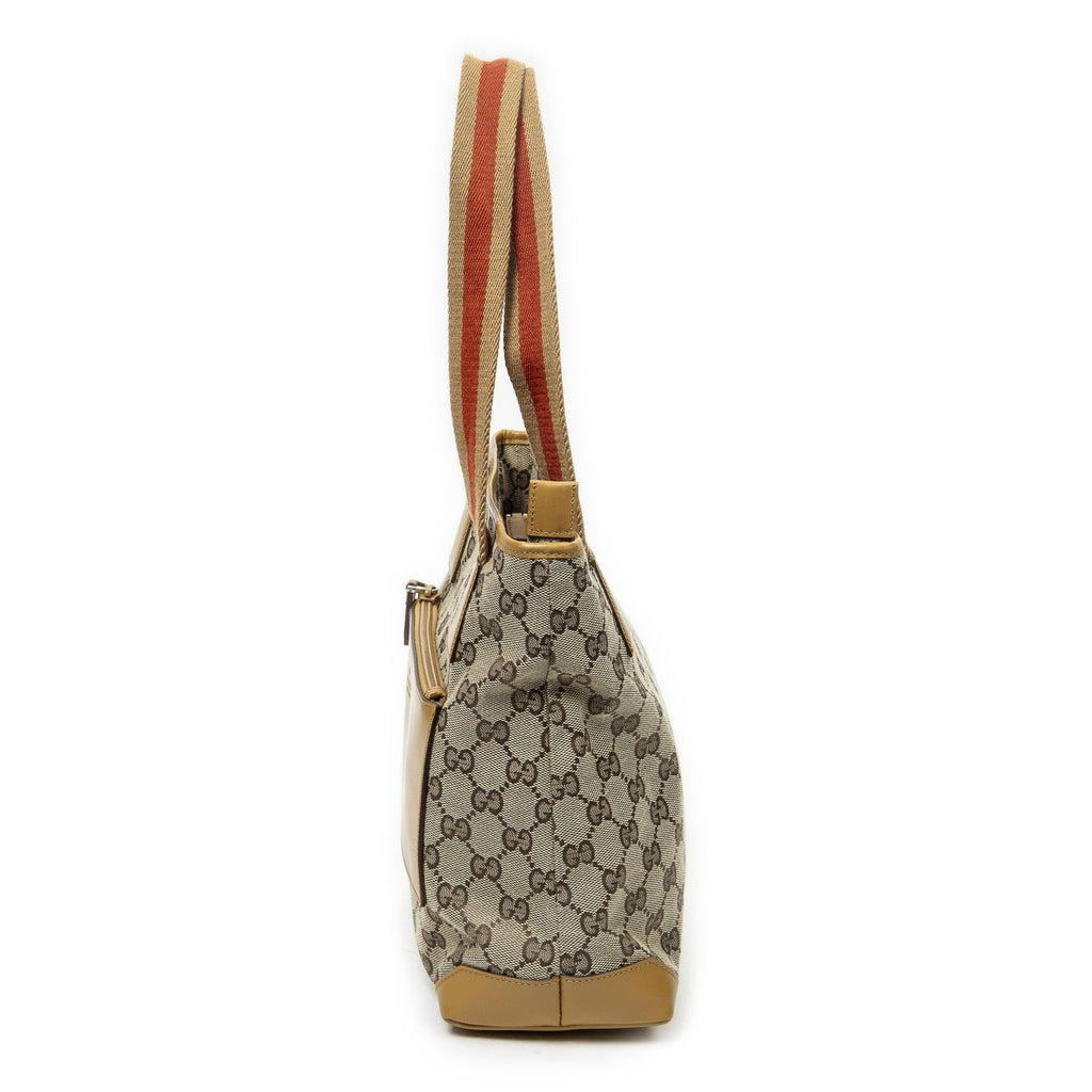 Gucci Front Pocket Zip Tote Beige Tan GG Canvas — view 3