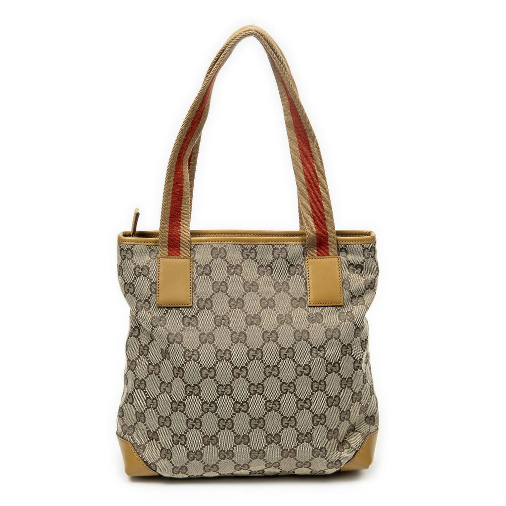 Gucci Front Pocket Zip Tote Beige Tan GG Canvas — view 5