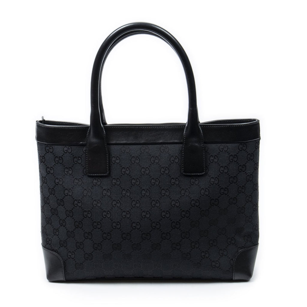 Gucci Zip Shopping Tote Black GG Canvas — view 5