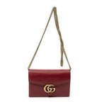 Gucci GG Marmont Wallet on Chainred Gray Calfskin Leather