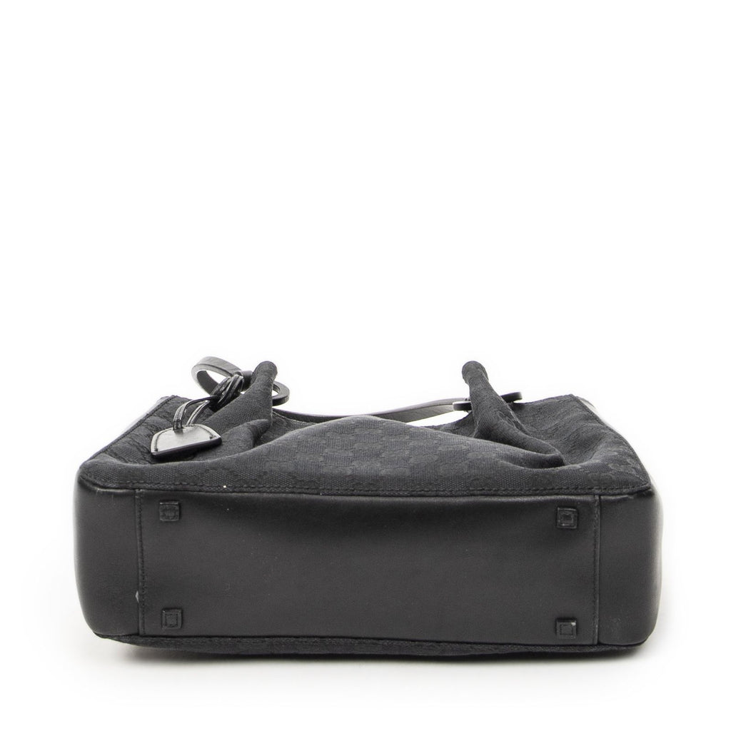 Gucci GG O-ring Tote Black Canvas — view 6