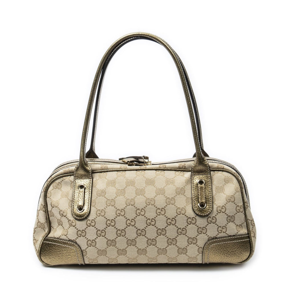Gucci Princi Boston Beige Gold GG Canvas Messenger Bag — view 5