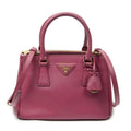 Prada Large Double Zip Galleria Tote Fuchsia Pink Saffiano Leather