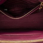 Prada Large Double Zip Galleria Tote Fuchsia Pink Saffiano Leather — view 9
