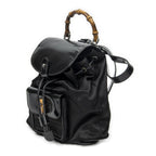 Gucci Mini Bamboo Backpack Sac Black Nylon Canvas — view 2