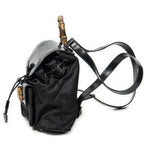 Gucci Mini Bamboo Backpack Sac Black Nylon Canvas — view 3