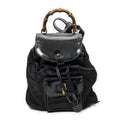 Gucci Mini Bamboo Backpack Sac Black Nylon Canvas