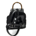 Gucci Mini Bamboo Backpack Sac Black Nylon Canvas — view 5
