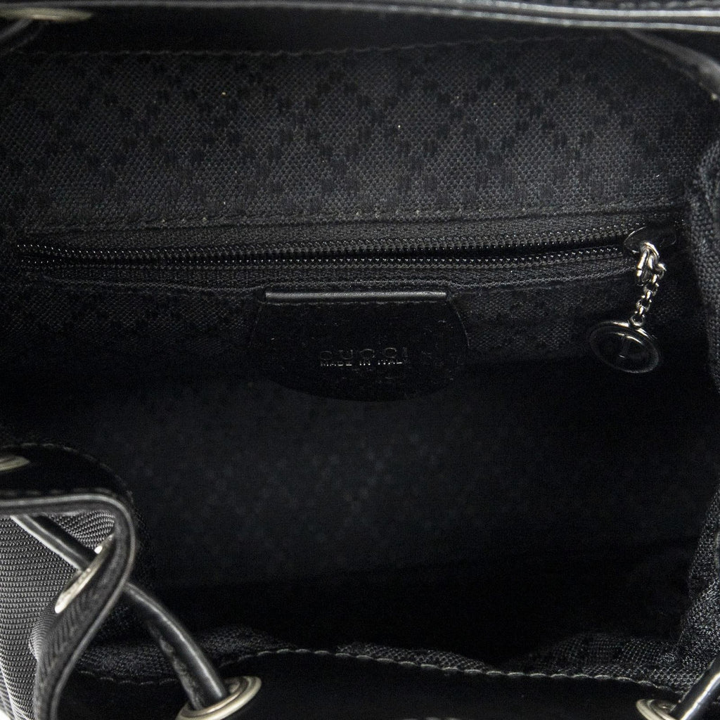 Gucci Mini Bamboo Backpack Sac Black Nylon Canvas — view 9