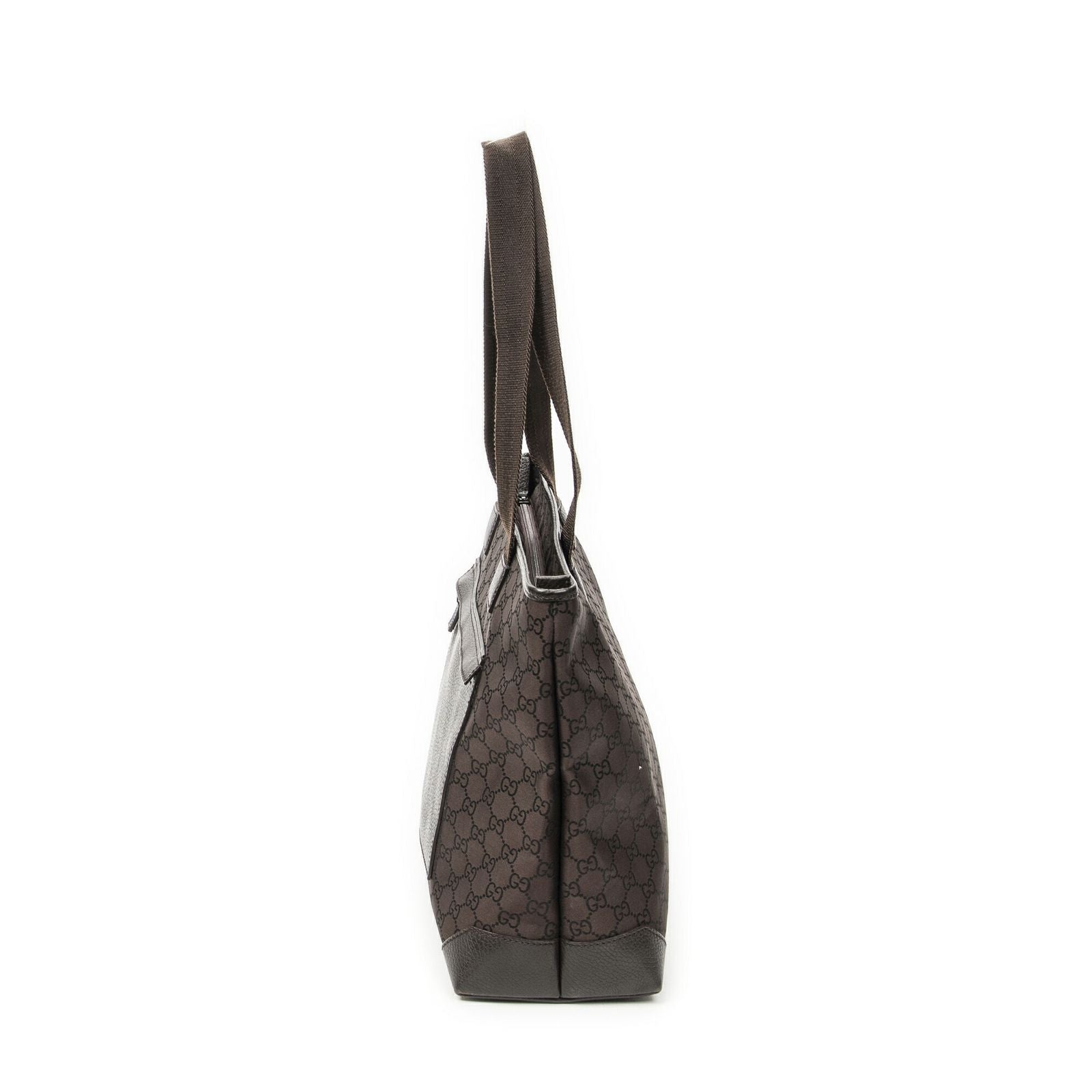 Gucci Front Pocket Tote Dark Brown GG Nylon Canvas — view 3
