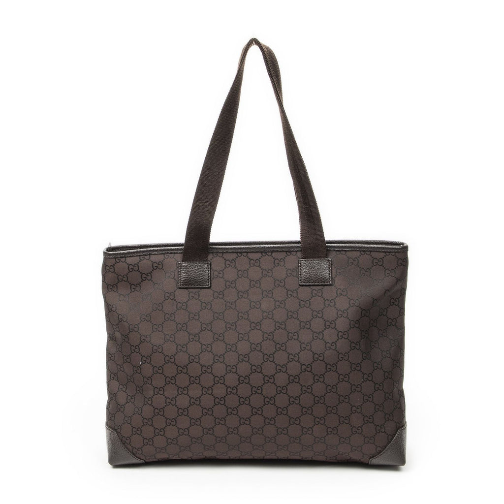 Gucci Front Pocket Tote Dark Brown GG Nylon Canvas — view 5