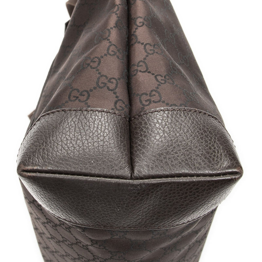 Gucci Front Pocket Tote Dark Brown GG Nylon Canvas — view 8