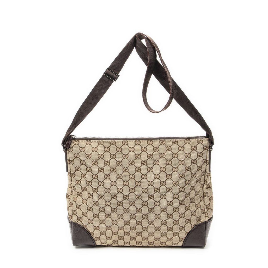 Gucci Zip Messenger Beige Brown GG Canvas — view 5