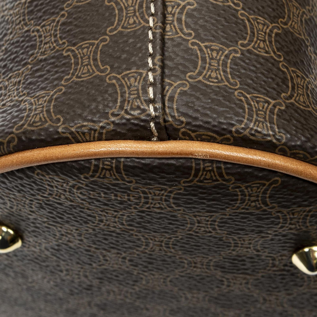 Celine Vintage Bucket Tote Brown Macadam Canvas — view 7