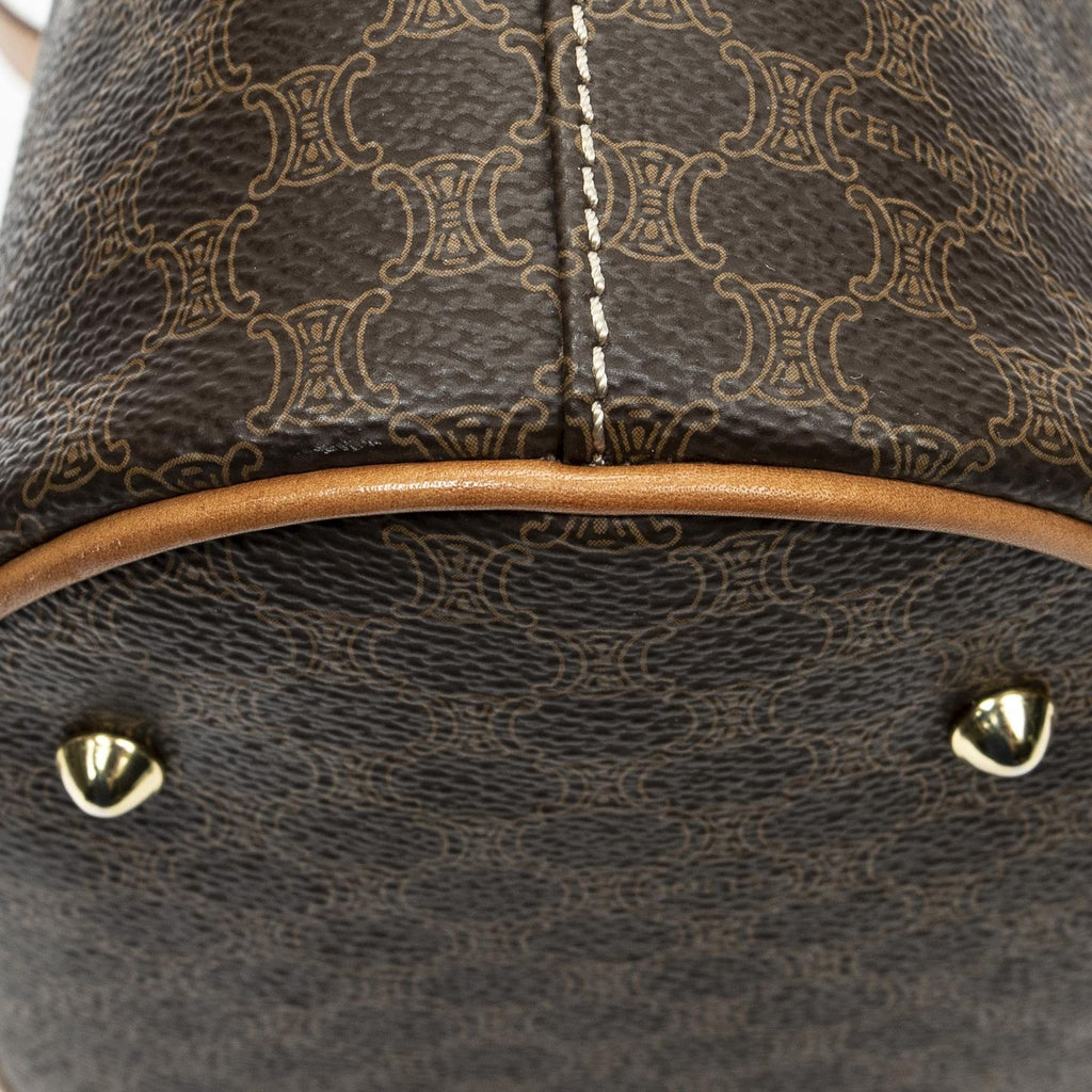 Celine Vintage Bucket Tote Brown Macadam Canvas — view 8