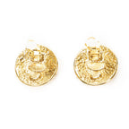 Chanel CC Logo Round Clip Type Earrings Gold Plated — view 3