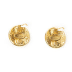 Chanel CC Logo Round Clip Type Earrings Gold Plated — view 3
