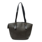 Celine Vintage Shoulder Zip Tote Black Brown Macadam Canvas — view 5
