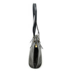 Celine Vintage Shoulder Zip Tote Black Brown Macadam Canvas — view 4