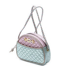 Gucci Trapuntata Mini Camera Crossbody Light Pink Light Blue Matelasse Metallic — view 2