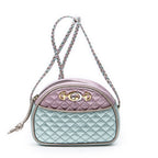 Gucci Trapuntata Mini Camera Crossbody Light Pink Light Blue Matelasse Metallic