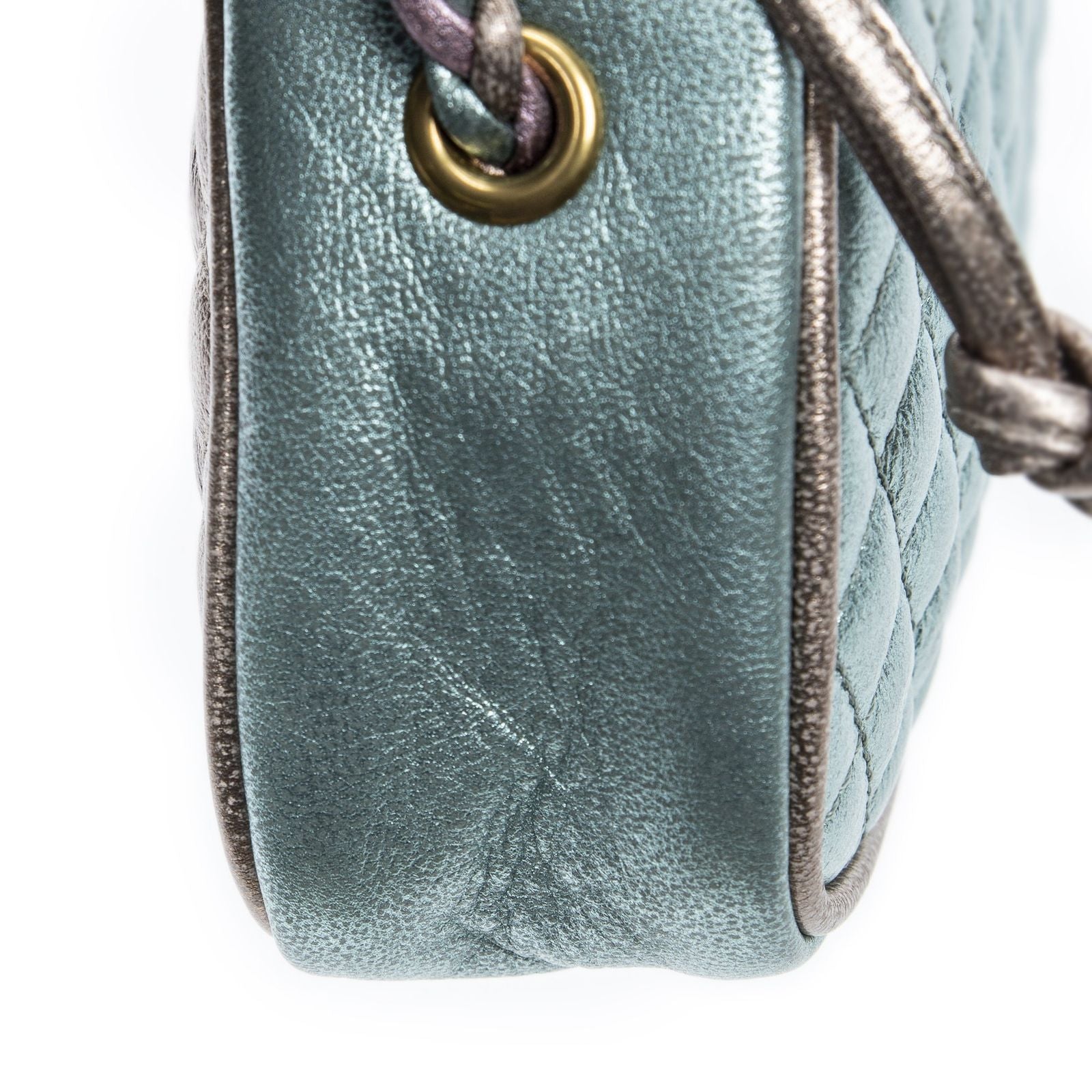 Gucci Trapuntata Mini Camera Crossbody Light Pink Light Blue Matelasse Metallic — view 8