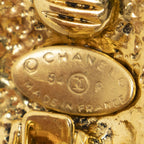 Chanel CC Logo Round Clip Type Earrings Gold Plated — view 3