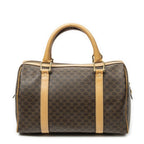 Celine Vintage Small Boston Beige Brown Macadam Canvas Shoulder Bag — view 5