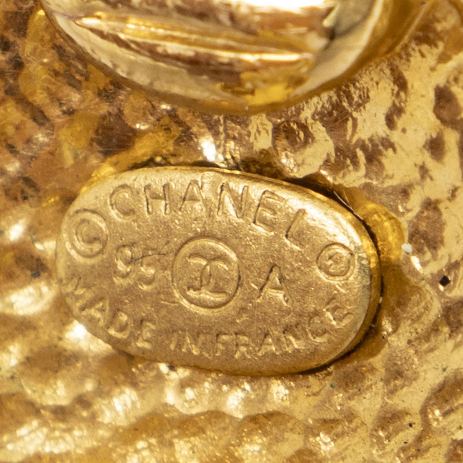 Chanel CC Logo Round Clip Type Earrings Gold Plated — view 3