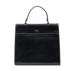 Gucci Vintage Push Lock Top Handle Black Smooth Scarf Skin Leather — view 5