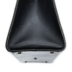 Gucci Vintage Push Lock Top Handle Black Smooth Scarf Skin Leather — view 7