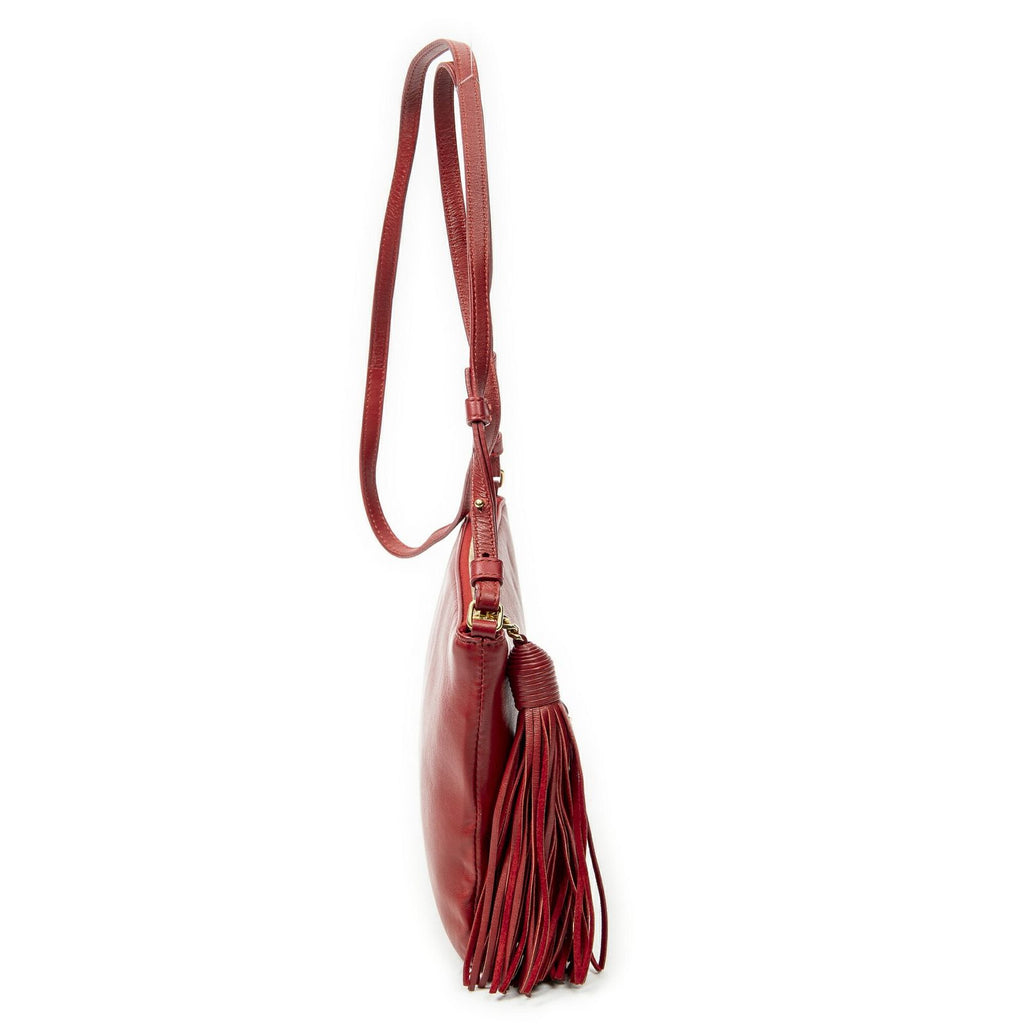Saint Laurent Yves Teen Monogram Crossbody Red Calfskin Leather — view 4