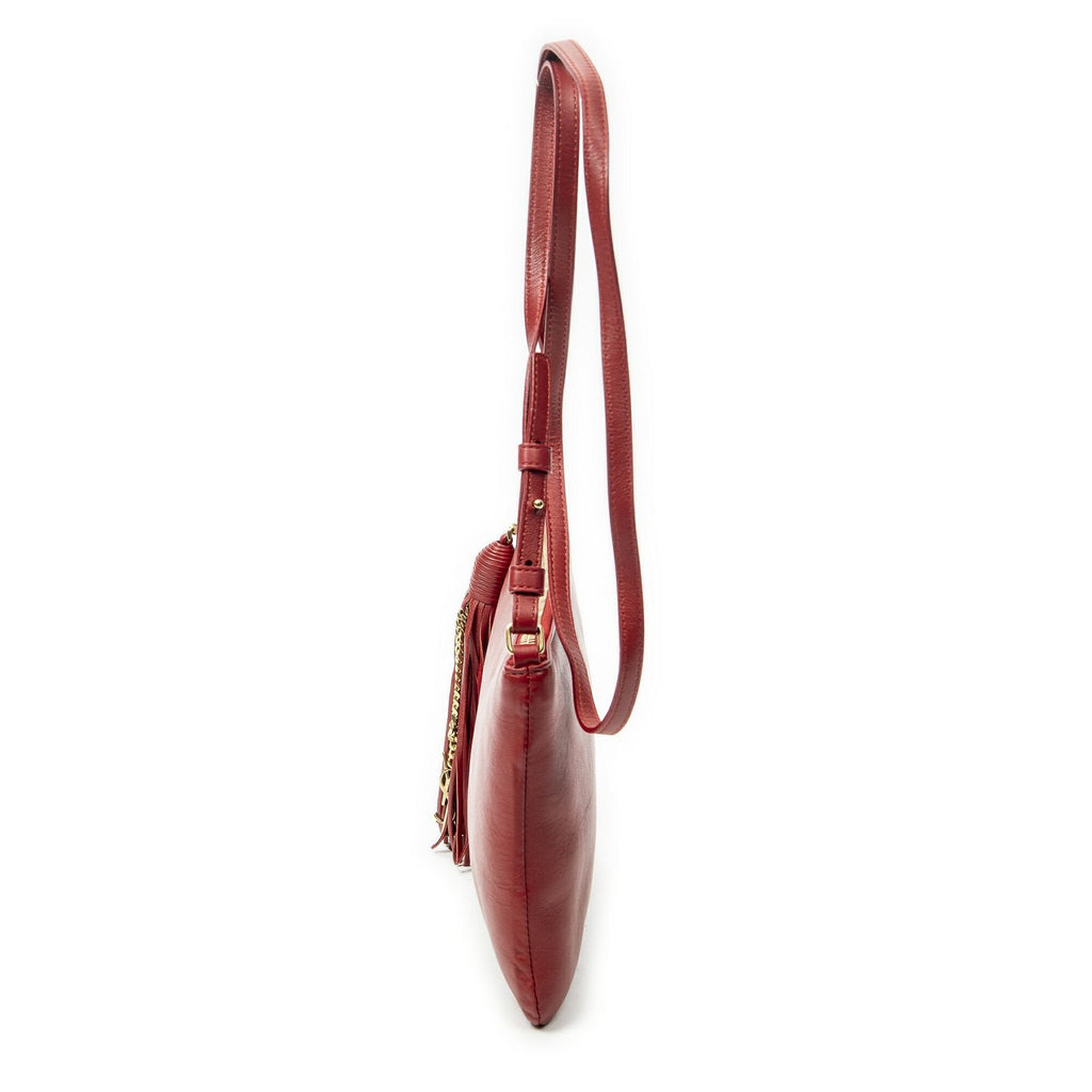 Saint Laurent Yves Teen Monogram Crossbody Red Calfskin Leather — view 3