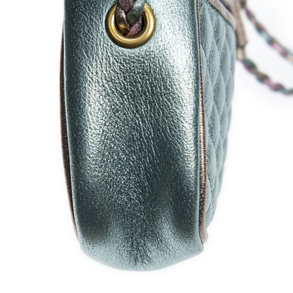 Gucci Trapuntata Mini Camera Crossbody Light Pink Light Blue Matelasse Metallic — view 8