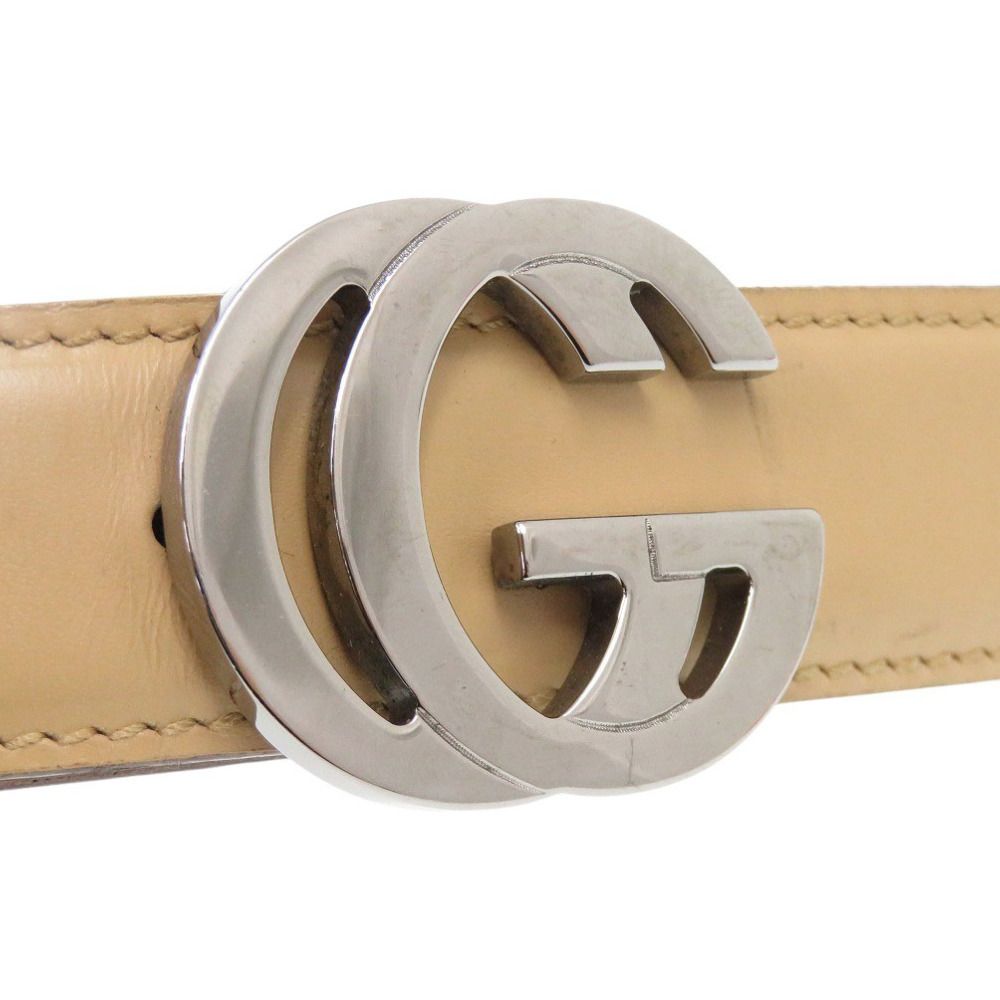Gucci Interlocking Leather Beige Belt — view 4