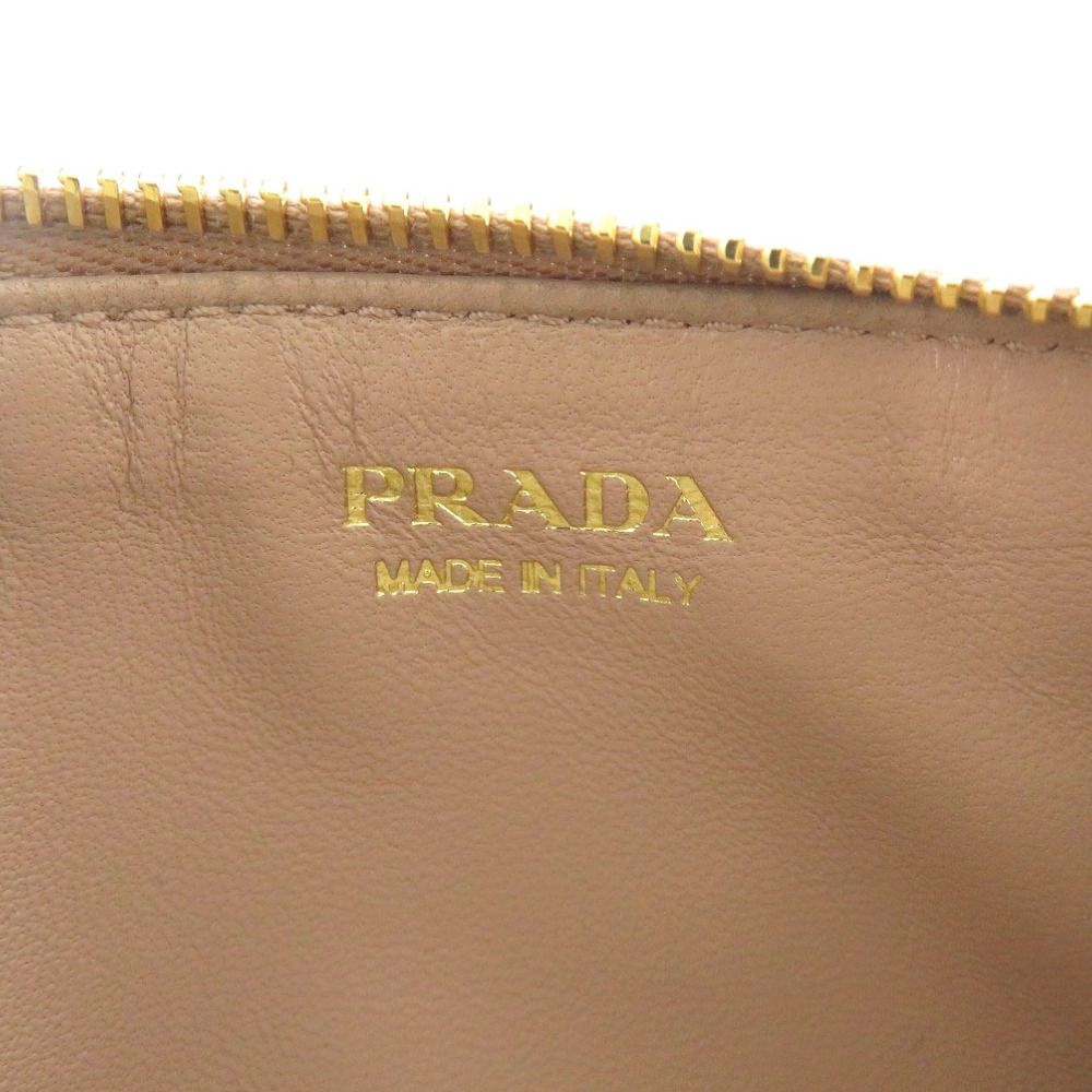 Prada Saffiano Triangle Leather Beige Fragment Case Wallet — view 6